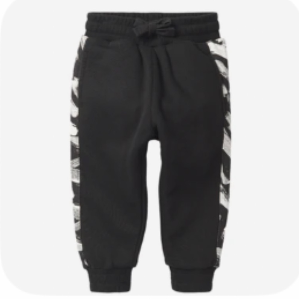 Little Bipsy Brush Stroke Elevated Sweatpant Black Joggers 3-6 Months New NWT